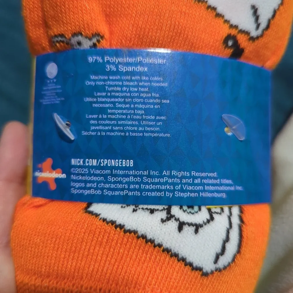 New Halloween Spongebob Squarepants 6 Pair‎ Crew Socks Ghosts 6-12
